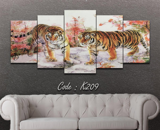 [Tblu-24-153] A Wall Art, Wood Modern Tableau For Decor, 5 Pcs, 60 X 130 Cm, 24-153
