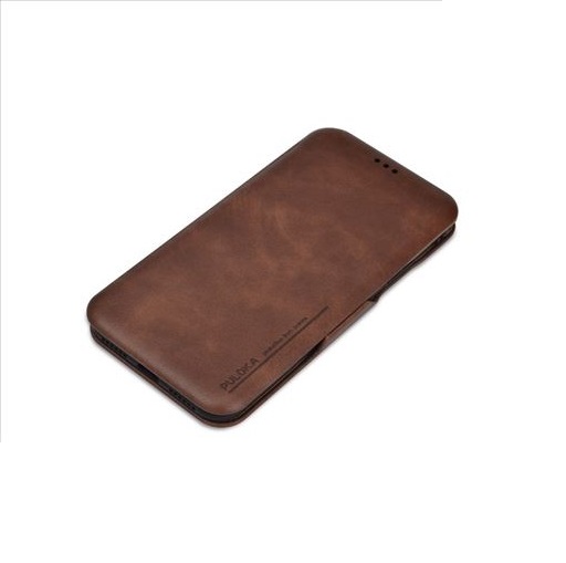 [MBCov-Pulok-703181-Br] Puloka 2 Mobile Phones Waist Bag Case For Iphone, Samsung & smart phones - Pu Leather - Brown