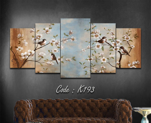 [Tblu-24-155] A Wall Art, Wood Modern Tableau For Decor, 5 Pcs, 60 X 130 Cm, 24-155