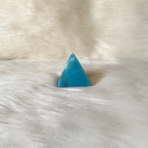 [Svnir-5-2-Blu] Alabaster Pyramids Natural Stone medium size blue