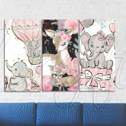 [Tblu-24-053] A Wall Art, Wood Modern Tableau For Decor, 3 Pcs, 60 X 90 Cm, 24-053
