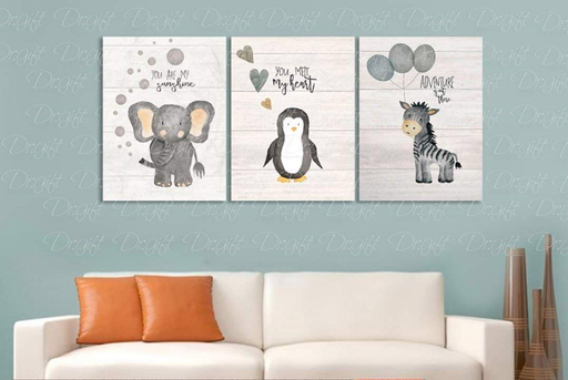 [Tblu-24-055] A Wall Art, Wood Modern Tableau For Decor, 3 Pcs, 60 X 90 Cm, 24-055