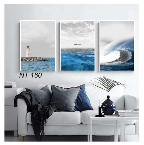 [Tblu-25-051] A Wall Art, Wood Modern Tableau For Decor, 3 Pcs, 60 X 90 Cm, 25-051