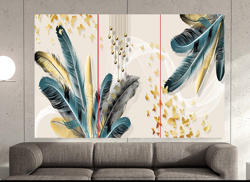 [Tblu-24-060] A Wall Art, Wood Modern Tableau For Decor, 3 Pcs, 60 X 90 Cm, 24-060