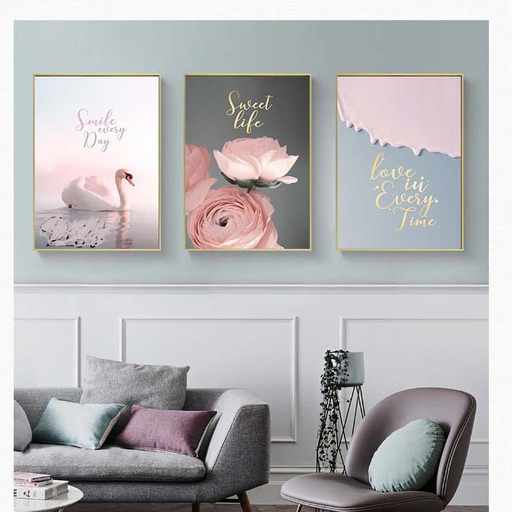 [Tblu-24-062] A Wall Art, Wood Modern Tableau For Decor, 3 Pcs, 60 X 90 Cm, 24-062