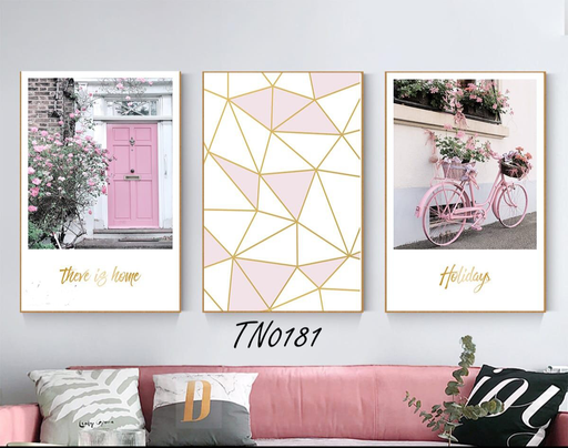[Tblu-24-064] A Wall Art, Wood Modern Tableau For Decor, 3 Pcs, 60 X 90 Cm, 24-064