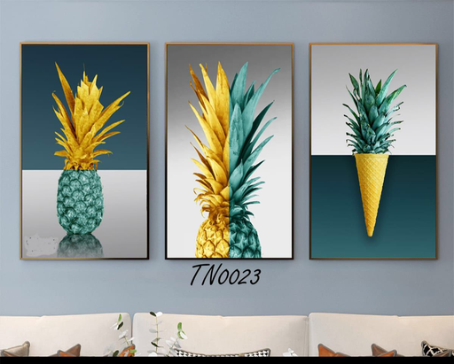 [Tblu-24-067] A Wall Art, Wood Modern Tableau For Decor, 3 Pcs, 60 X 90 Cm, 24-067