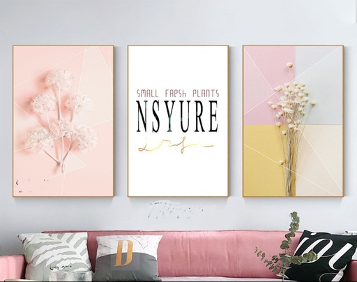 [Tblu-24-071] A Wall Art, Wood Modern Tableau For Decor, 3 Pcs, 60 X 90 Cm, 24-071