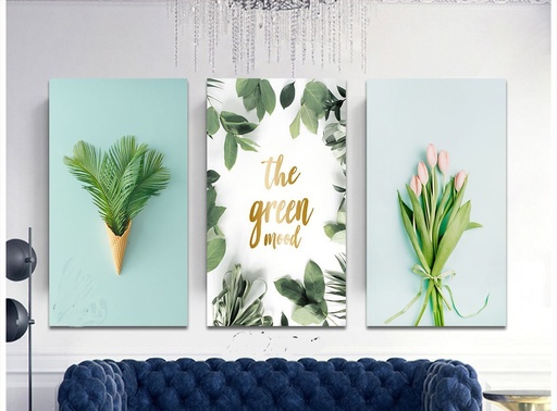 [Tblu-24-072] A Wall Art, Wood Modern Tableau For Decor, 3 Pcs, 60 X 90 Cm, 24-072