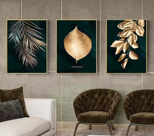 [Tblu-24-073] A Wall Art, Wood Modern Tableau For Decor, 3 Pcs, 60 X 90 Cm, 24-073