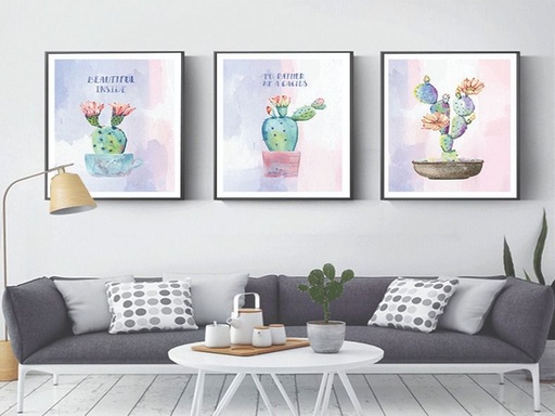 [Tblu-24-075] A Wall Art, Wood Modern Tableau For Decor, 3 Pcs, 60 X 90 Cm, 24-075