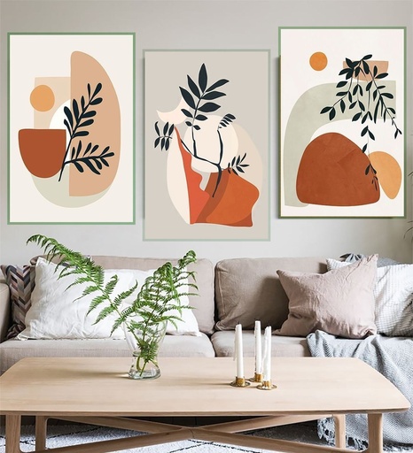 [Tblu-24-076] A Wall Art, Wood Modern Tableau For Decor, 3 Pcs, 60 X 90 Cm, 24-076